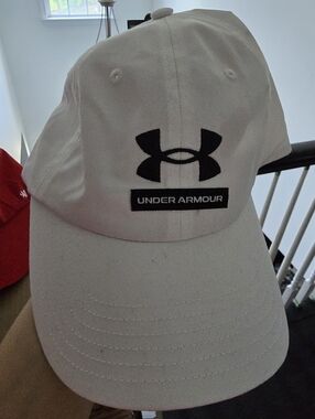 Under Armour White Cap with Black Logo